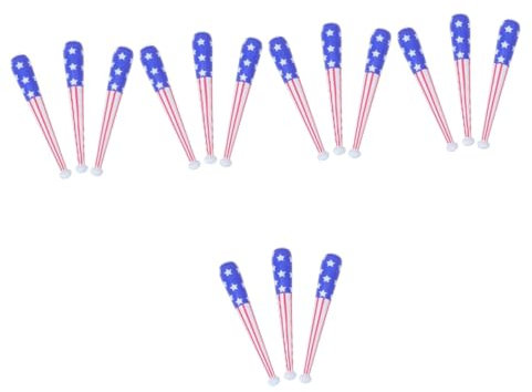 ibasenice 15 Stück Aufblasbarer Baseballschläger US Flagge Geschenk Dekorationen Dekoration Für Partys Mit Amerikanischer Flagge Jubelstäbe Aufblasbarer Jubelstab Aufblasbarer Stab