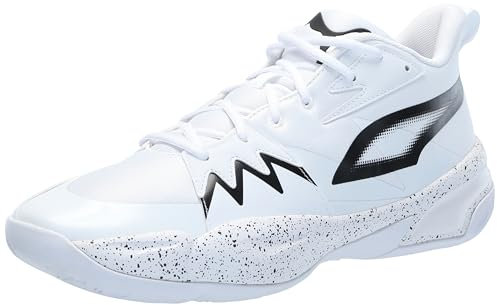 PUMA Basketball Shoes Herren Genetics Basketballschuhe, Größe 44, Weiss/opulenter Garten, 43 EU
