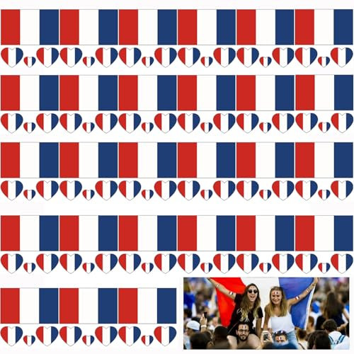 Rosymormor 27 Feuilles France Drapeau Tatouage Ephemere Olympiques, Tatouages Temporaire Kit Supporter France, Faux Tatouages Football Homme Enfant Femme Adulte pour Maquillage Visage Accessoires