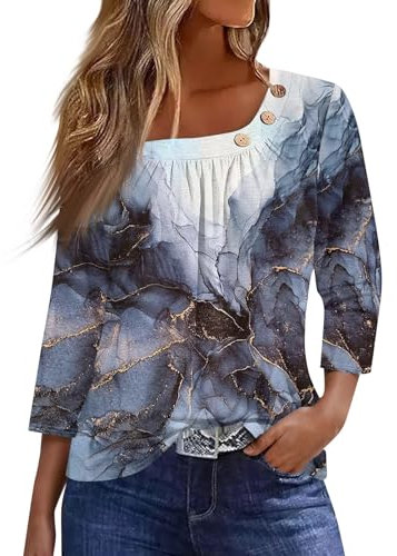 SCBFDI Top Negro Mujer Camiseta Talla Grande Blusa Flamenca Volantes Fucsia Ropas Señoras Larga Camisa Elegante Talla 52 Blanca Azul M