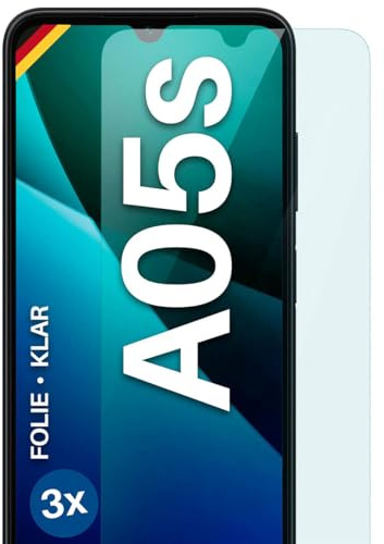 moex für Samsung Galaxy A05s Schutzfolie Displayschutz Folie Ultra-klar HD 0,2 mm kompatibel mit jeder Hülle, Anbringen ohne Blasen, Handyfolie Extra Kratzfest, FlexProtect 3 Stück