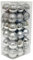 36PCS 3CM Christmas Baubles Christmas Balls Christmas Tree Decorations Mini Shatterproof Christmas Balls Hanging Ornaments for Home Xmas Party, Silver