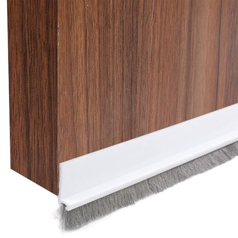 GGTTNRT Door Brush Strip, Draught Excluder for Doors, Door Draft Excluder Strip, Self-Adhesive Cuttable, 100cm Length Door Seal (White-30mm)