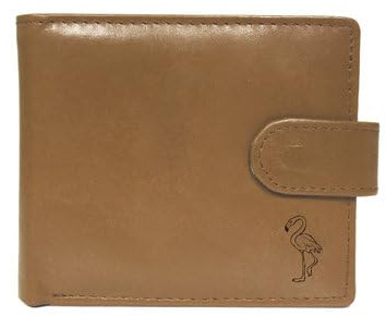 Knight Portefeuille en cuir beige flamant rose gravé au laser, beige, Taille unique, Classique