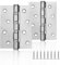 HOTUT 2 Piezas Bisagras de Acero Inoxidable de 4 Pulgadas, 100 mm, con 16 Tornillos, Bisagras de Puerta Plateadas con Rodamiento, para Puertas de Cobertizo, Puertas de Jardín, Ventanas