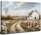 Windmühlen-Wanddekoration, abstrakte Landhaus-Scheune, Wandkunst, rustikales Bauernhaus, Naturlandschaft, Bilder, Bauernhof, Wiese, Blume, Leinwanddrucke, modernes Kunstwerk für Wohnzimmer