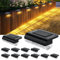 HAMLITE Solar Decking Lights Waterproof, Solar Fence Lights Outdoor Garden 3000K, 12 Pack Garden Fence Light for Stair, Steps, Gutter, Yard, Patio, Pathway, Wall Ambient Light