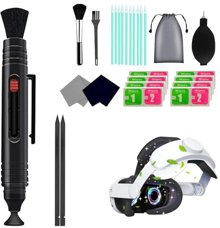 Objektiv-Reinigungsstift & 27-teiliges Reinigungsset – schneller und einfacher Mehrzweck-Objektivreiniger für Kameras, Brillen, Drohnen, Headsets & optische Linsen | Professionelle Reinigungstücher