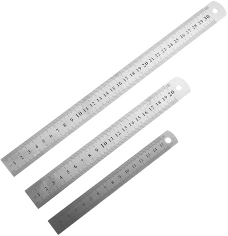 Annlpoy lineal 15 20 30cm lineal metall Edelstahl Lineal stahllineal, Skala metrisch/imperial Vielseitig Einsetzbar für Hobby, Schule und Beruf, für Tornister und Tasche, Robust und Langlebig