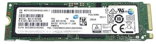 SIMPLETEK - SSD interno NVMe M.2 2280 PM961 da 256GB | PCIe 3.0 x4, TLC, 32GB/s | Disco Stato Solido (MZVLW256HEHP-000L7) (Ricondizionato)