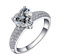 Generisch Quartett Der Ringe Frauen-Liebes-Herz-funkelnder Zirkonia-Ring-Damen-Schmuck engagierter Ring Ringe Teenager Mädchen Silber (Silver, 9)