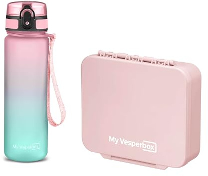 My Vesperbox Liv Set – Brotdose & 500ml Trinkflasche für Kinder – auslaufsicher & BPA-frei – Lunchbox für Schule & Kindergarten - Bento Box Set - Made in Germany
