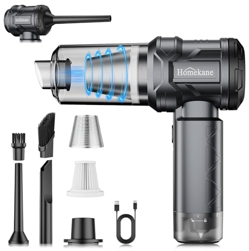 HOMEKANE 5 in 1 Cordless Handheld Vacuum Cleaner, 15000Pa Strong Car Vacuum Cleaner with Brushless Motor, Dust Blower for Office, Home, Car, Animal Hair