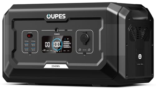 OUPES B2 Smart Extra Battery – 2048Wh LiFePO4 Battery for Expanding Mega 1/Mega 3 Portable Power Station Capacity, w/4 USB-A/2x PD 100W USB-C Ports, 2100W Solar Charging & Wi-Fi/Bluetooth App Control