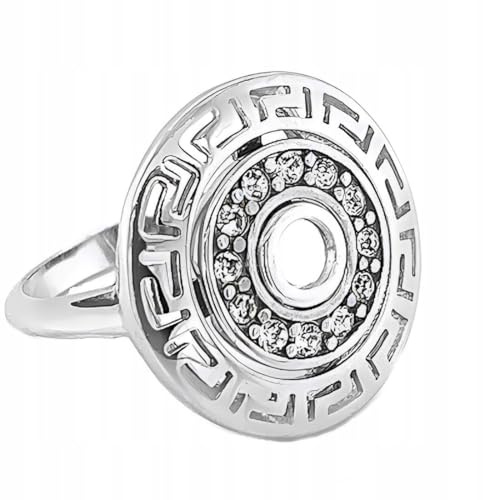 Ulex Premium 925 Sterling Silber Ringe Ring Rhodiniert Griechischer Weg Zirkonia Elegant Klassisch Handgefertigt Damen Herren Silberring Größe 54