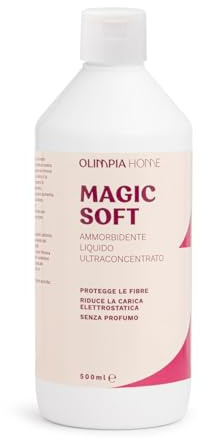 Magic Soft Ml.500 - Ammorbidente Ultra Concentrato Senza Profumo e Senza Siliconi | Per Bucato Neonati Pelli Sensibili e Capi Delicati | 50 Lavaggi | Morbidezza Naturale | Made in Italy