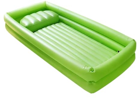 Gralara Vasca gonfiabile, vasca da bagno con doccia in PVC da comodino, da bagno con ghiaccio resistente e idromassaggio da letto per il recupero degli, Verde