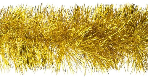 3m Weihnachtsgirlande 15cm Gold // Silvester Karneval Weihnachten Deko Christbaumschmuck Girllande Weihnachtsbaum Lametta 150mm