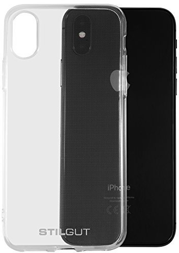 STILGUT Ghost Backcover passend für Apple iPhone XS & iPhone XS aus flexiblem, robustem und unsichtbarem Kunststoff.