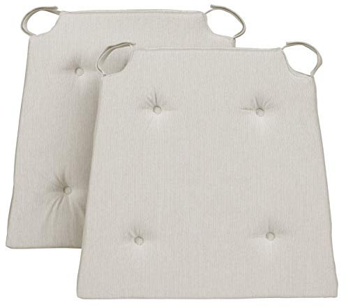 Traumnacht Stuhlkissen Basic 2er Set, mit einem Baumwollbezug, 40 x 42 x 5 cm, beige, Öko-Tex zertifiziert, produziert nach deutschem Qualitätsstandard