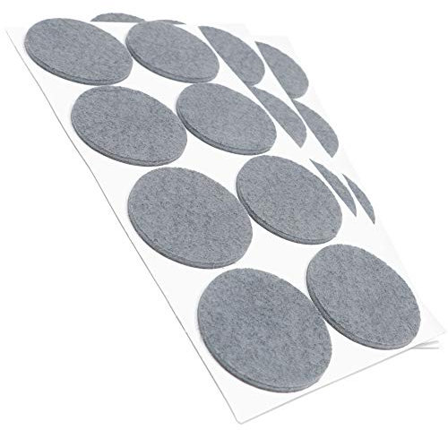 Adsamm® / 24 x Selbstklebende Filzgleiter/Grau/ø 50 mm/Rund/Möbelgleiter aus Filz mit 3.5 mm Stärke/Möbel- und Bodengleiter