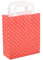 Papiertragetasche 18+8x22cm rot mit weißen Punkten Größe 100 Stück