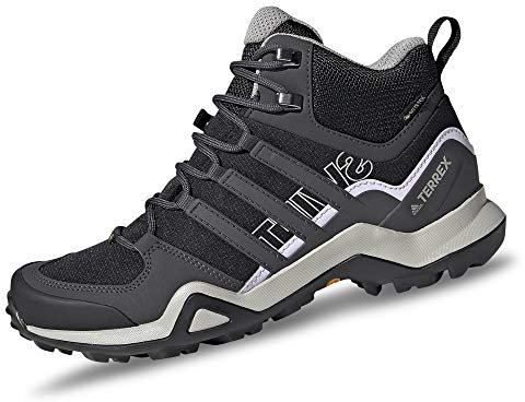 adidas Damen Terrex Swift R2 Mid Gtx trekking shoes, Core Black Dgh Solid Grey Purple Tint, 38 EU