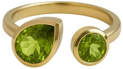 Peridot vergoldet Sterling Silber Ring