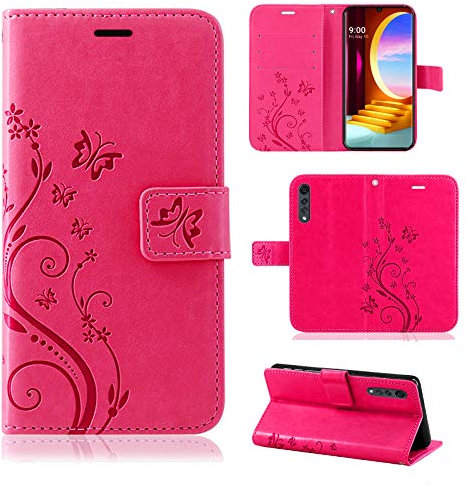 betterfon | LG Velvet Hülle Flower Case Handytasche Schutzhülle Blumen Klapptasche Handyhülle Handy Schale für LG Velvet Pink