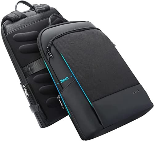 BOPAI Ultraleggero Notebook Computer Zaino Viaggio per Laptop da 15 Pollici, Portatile da Uomo Borsa Universitaria Impermeabile Daypacks per Business Viaggio Regalo-Nero