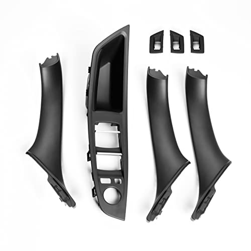 NCOUUOCN Kompatibel mit BMW 5er F10 F11 F18 Auto-Innentürgriffe Hauptfahrer-Beifahrer-Armlehne Grau Beige Schwarz (Schwarz/7 PCS)