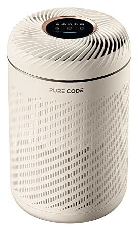 PURE CODE MINI PET H13 True HEPA Air Purifier for Pet Owners, Hair Allergies, Removes 0.1um Particles & Pet Dander, Dust, Smoke, Pollen, Odor, tVOCs, Quiet Air Cleaner with Net Ion, 243ft² Coverage