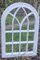 FA9 WHITE INDOOR/OUTDOOR WINDOW ARCH GARDEN MIRROR PLASTIC BACK ELEGANT VINTAGE STYLE LIGHT WEIGHT DURABLE FRAME ORNAMENT WALL MIRROR, 51x71cm