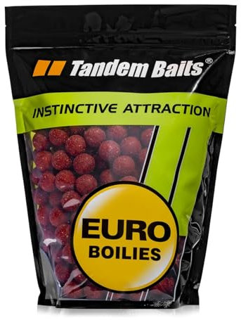 Tandem Baits Karpfen Futter Angelfutter Futterboilies Karpfenboilies Euro Boilies 18 mm 1 kg Erdbeere