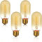 B4U E27 Vintage Edison Light Bulb 40W, 4 Pack Dimmable Decorative Filament Tube T45 Bulbs, 2700K, 230V