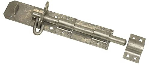PERRY 250mm Heavy Duty Brenton Padlock Bolt, Galvanised, Including Fixings