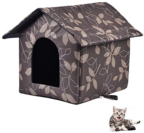 MUYYIKA Casetta per Gatti per Esterni Rifugio Randagi Cuccia per Gatto da Esterno Tenda Impermeabile per Gatti Con Cuscino Rimovibile