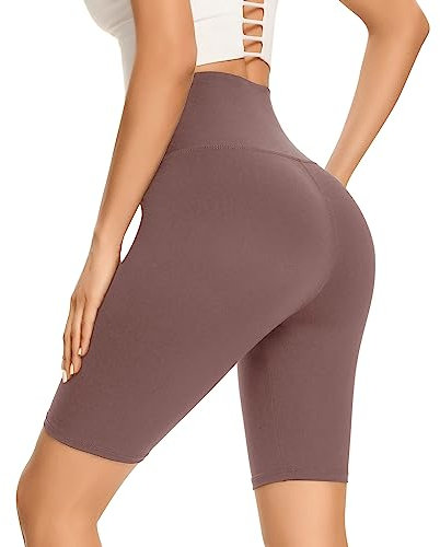 Radlerhose Damen Knielang High Waist Kurze Sporthose Radler Yoga Shorts Leggings Sommer Rosa,S-M