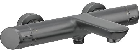 Lomadox Badewannenarmatur Zweigriff in Titanium, Thermostat B/H/T ca. 31,5/7/21,5 cm