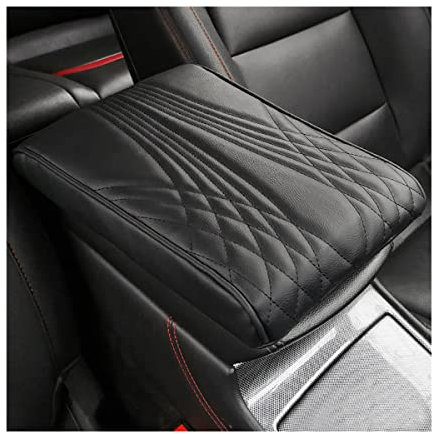 JNNJ Leather Car Armrest Box Pad, Armlehnenbox Aus Gedächtnisschaum Für Fahrzeuge, Auto Armlehnen Abdeckung Armlehne Kissenschutz Für Die Meisten Fahrzeuge(Schwarz)