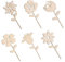 Holzblumen Set zum Bemalen Holzfiguren Basteln Größe Holzformen Holzscheiben Baumscheiben DIY 6 STK 10 cm Deko Holz Blumen Holz Figuren Holzanhänger Holzherzen Deko Blumen