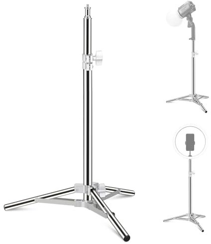 NEEWER 32/80cm Fotografie Lichtstativ, verbessertes, komplett aus Metall verstellbares Tischstativ aus Edelstahl mit 1/4 Schraube für Reflektor Softbox LED Ringlichtschirm, ST-80SS