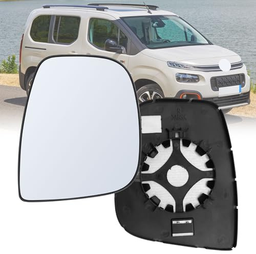 Cristal de Espejo Calefactado para Citroën/Peugeot (Derecho) | Espejo retrovisor térmico para Citroën Berlingo 2012–2018 / Peugeot Partner MK2 2012–2018