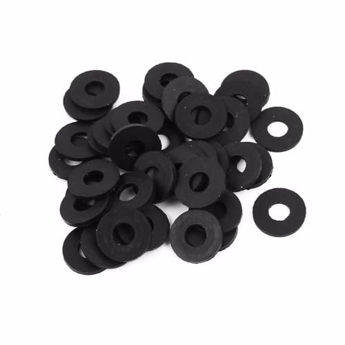 40 Stück 5 x 12 x 1 mm ölbeständige O-Ring-Schlauchdichtung, flache Gummi-Unterlegscheibe, Lot for Wasserhahn-Tülle, schwarz
