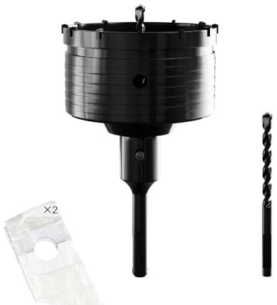 CSOOM Scie cloche à béton, avec rallonge SDS Plus de 110 mm, en carbure de tungstène, 2 forets de centrage, 100 mm