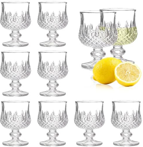 Soopiiso Cordial Schnapsgläser, 50 ml, 8 Stück, Schnapsgläser mit Stiel, Tequila-Gläser/Herrygläser
