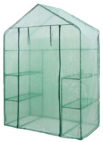 YORKSHIRE HOMEWARE Walk In Greenhouse Cover | Heavy Duty Replacement Spare Reinforced Green PE Cover | Plants & Flowers Protection House | Mini Grow House with Zipped Cover, COVER ONLY