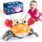 iKidiki Cadeau Fille 1 2 3 4 Ans, Crabe Qui Marche Bebe Jouet Fille 1 2 3 4 Ans Crabe Jouet Bebe 1 2 3 4 Ans Jouet Montessori Bebe 6-12 Mois Jeu Montessori 1 2 Ans Cadeau Bébé 1 2 Ans Jouets Musicaux