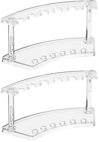 QUARKZMAN 2er Pack Kunststoff-Stifthalter, 6-Fach Acryl-Stiftehalter, Augenbrauenstiftständer, Make-up-Pinsel-Organizer für Büro, Zuhause, Geschäft (vertikal, transparent)