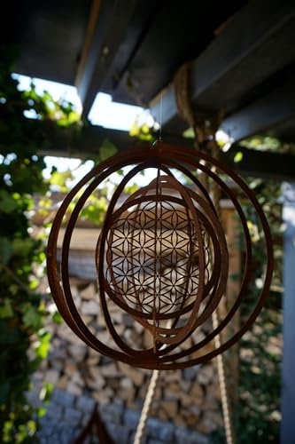 Edelrost Windspiel Blume des Lebens - die Geschenkidee zu jedem Anlass!